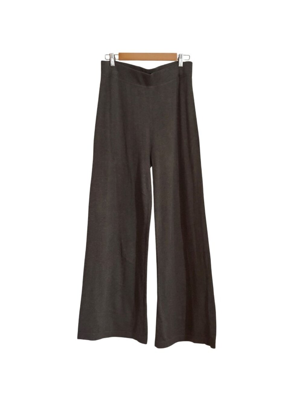 Peruvian Connection Pima Cotton Knit Wide Leg Pull On Pants Quiet Luxury L